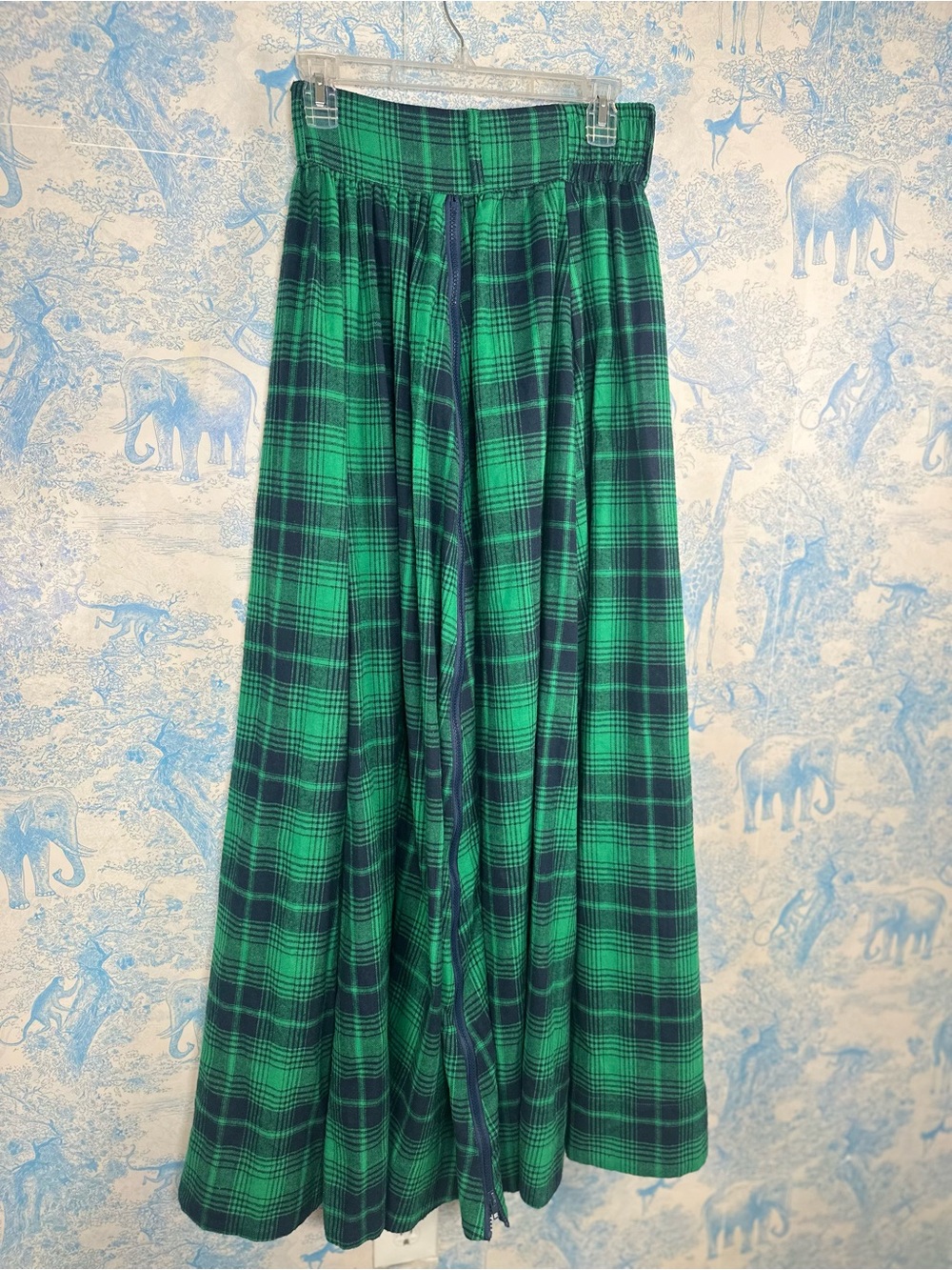 TOV LA Green Tartan Plaid Maxi Skirt Preppy Old Money Heritage Luxe Cottagecore